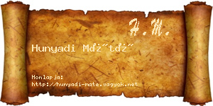 Hunyadi Máté névjegykártya