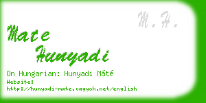 mate hunyadi business card